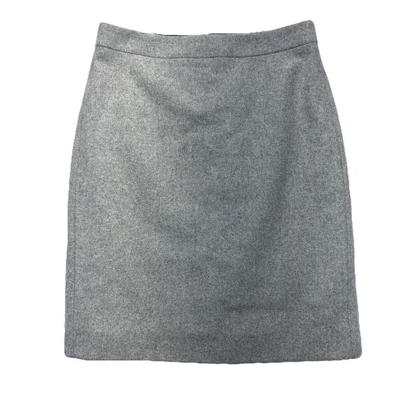 J. Crew Skirt Womens 2 Gray Pencil Straight Wool Blend Lined - Picture 1 of 9
